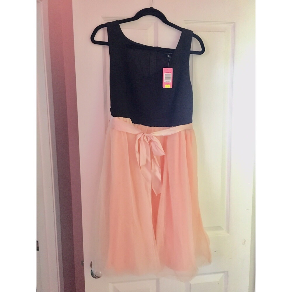 Black Tank & Pink Tutu Dress w/ Pink Satin Sash